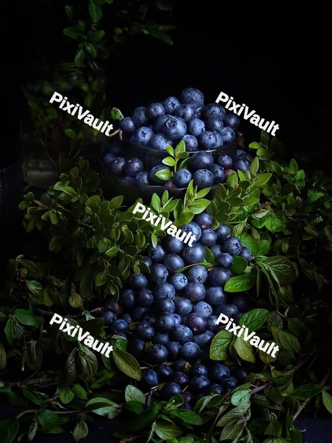 A bunch of blueberries